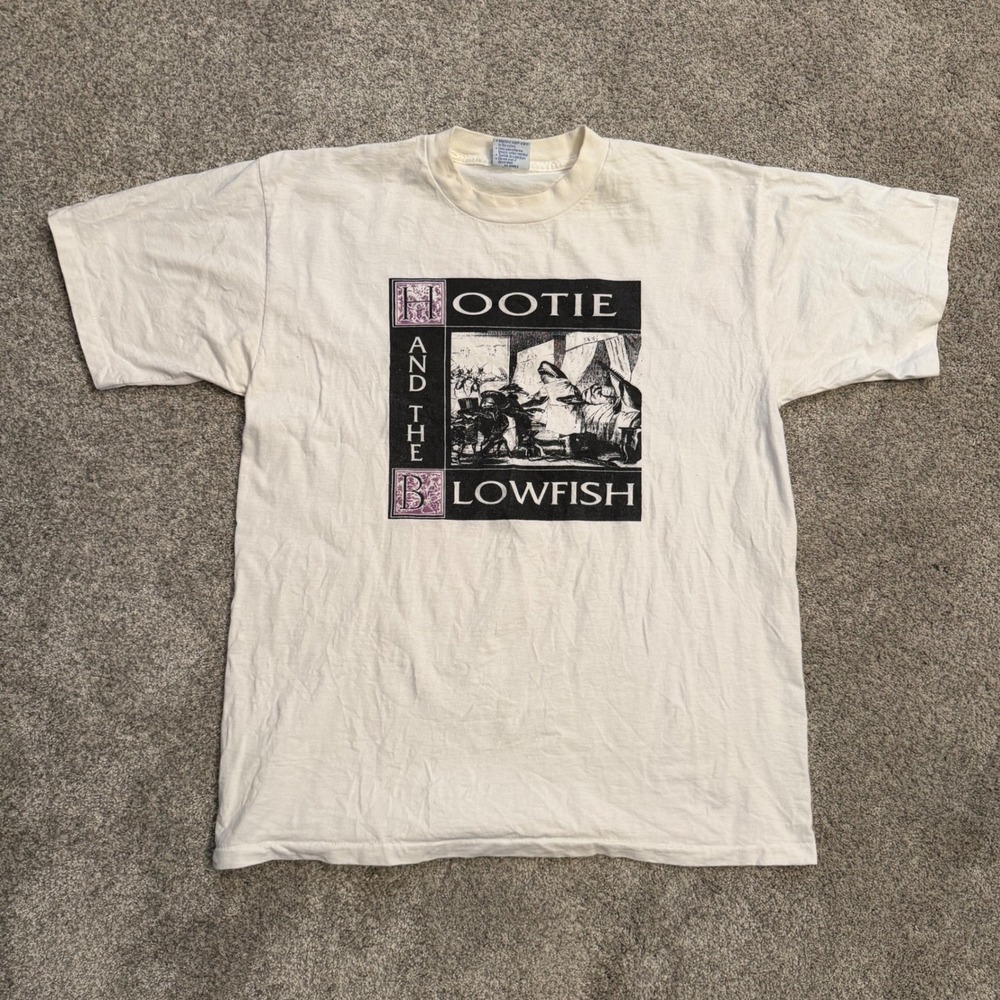 Vintage Hootie and the Blowfish T-Shirt XL All Sport 90s Band Tee White USA